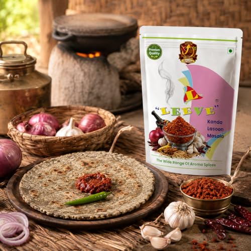 Image of Leeve Kolhapuri Kanda Lasun Mirch Masala 200g | Authentic Spicy Maharashtrian Masala | Vada Pav, Bhakri & Sabzi Taste Enhancer | Onion Garlic Chutney Powder