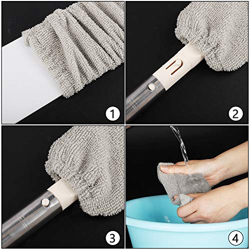 Image of Boao 18 Pack Gap Dust Cleaner Refills, Microfiber Replacement Cloth Covers for Under Furniture Duster, Washable & Reusable Dusting Sleeves