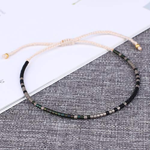 Image of KELITCH Miyuki Friendship Bracelet Boho Seed Beads Women Thin Strand Bracelets Adjustable