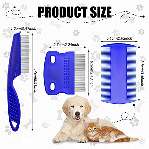 5 Pieces Pet Comb Sets Dog Shampoo Brush Massage Rubber Bathing Brush with Adjustable Strap Dog Flea Comb and Brush Pet… - Image 2