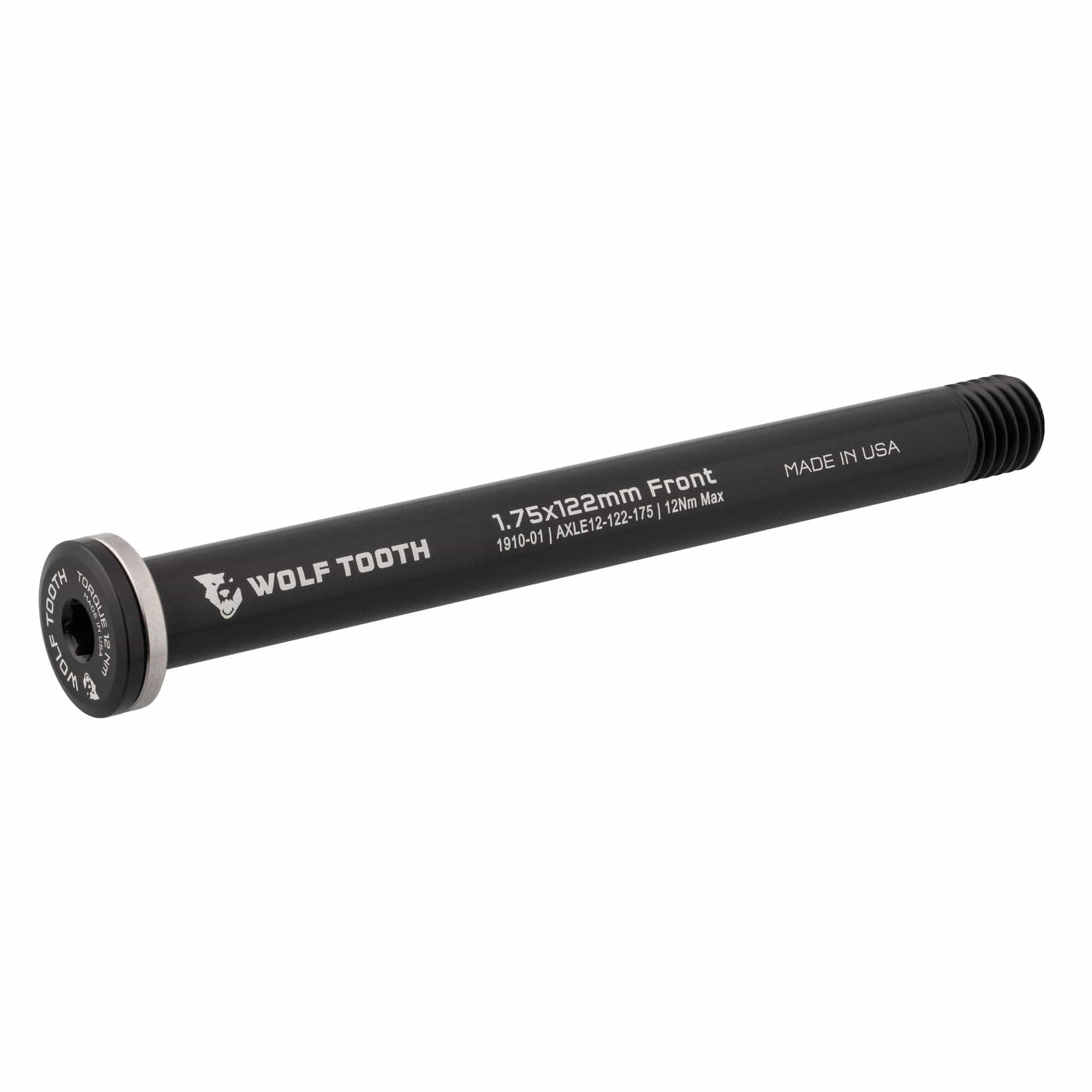 Wolf Tooth Components Front Thru Axle Black, 1.75X122mm
