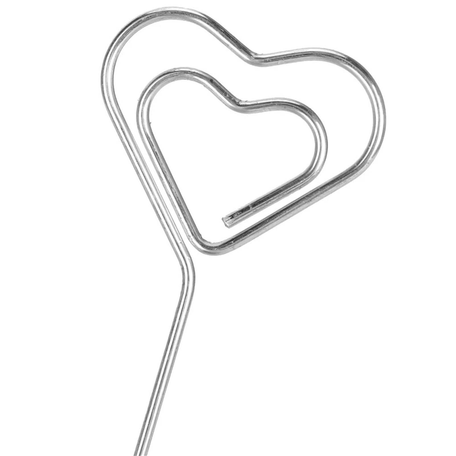 Memo-Clip-Halter, 20/50 Stück, Massivholzsockel, Fotohalter, Eisen, Herzform, Nachrichten-Clip, 2,9 cm breit, langlebiger Metall-Kuchenaufsatz für Tische, Laden, Etiketten, Büro, Hochzeit, Party