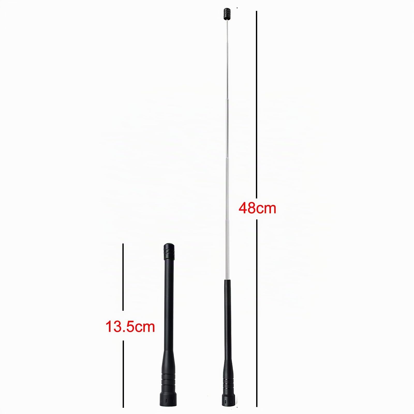 UAYESOK SMA Macho - Antena telescópica de doble banda retráctil para VHF/UHF Yaesu FT50RH Yeasu FT60/Kenwood TH-D74/Icom ICOM-51APlus IC-F60V (13,5-48 cm)