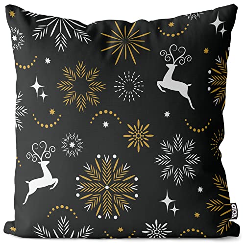 VOID Winter Deko Rentier Stern Kissenbezug Kissenhülle Sofakissen...