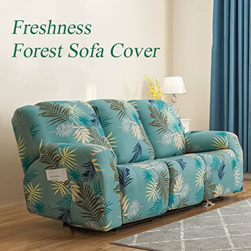 Funda elástica de sofá reclinable naranja de 3 plazas derecha con jacquard protector total 3
