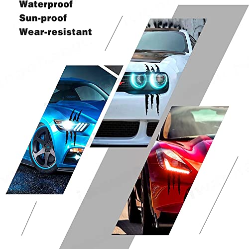 VICDUEKG Monster Klaue Aufkleber, 2 Stück Augenbrauen Scheinwerfer Aufkleber Auto Wasserfeste Vinyl Decals Autoaufkleber Dekoration Monster Klaue AutoAufkleber Aesthetic Sticker (Schwarz)