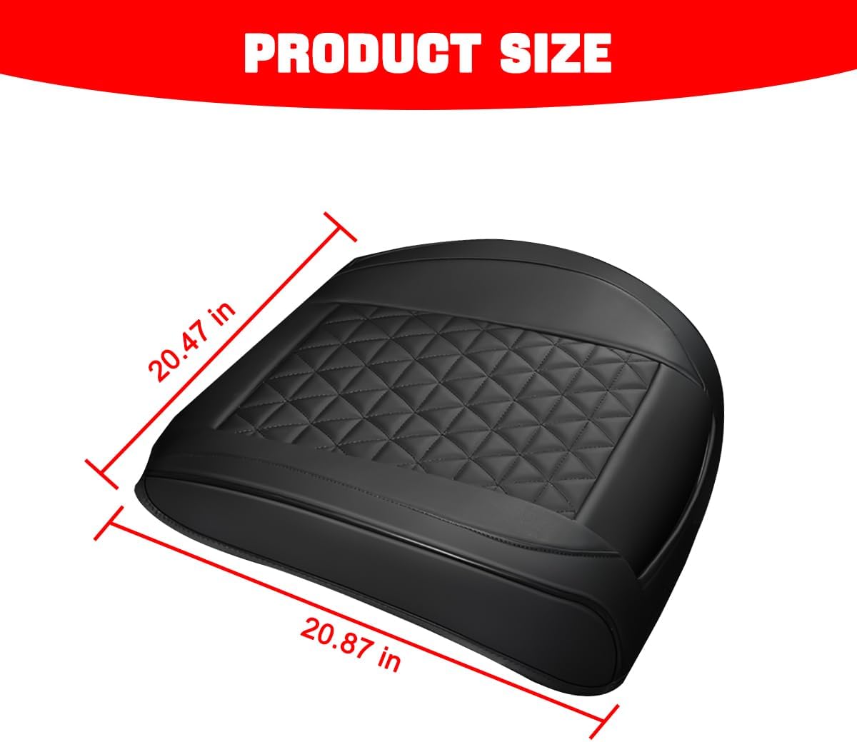 2PCS Leather Car Seat Cover, Vehicle Front Bottom Seat Protector Pad, Full Surrounded Waterproof Auto Seat Protective Cushion with Storage Pocket, Universal for SUV, Truck, Sedan（Black）
