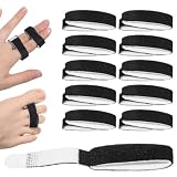 10Pcs Buddy Tape Finger Straps Adjustable Buddy Straps for Fingers (Black)