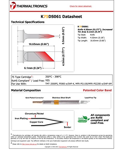 Image of Thermaltronics K75DS061 Knife 4.50mm (0.177in), Increased Tin Area 6.1mm (0.24in)