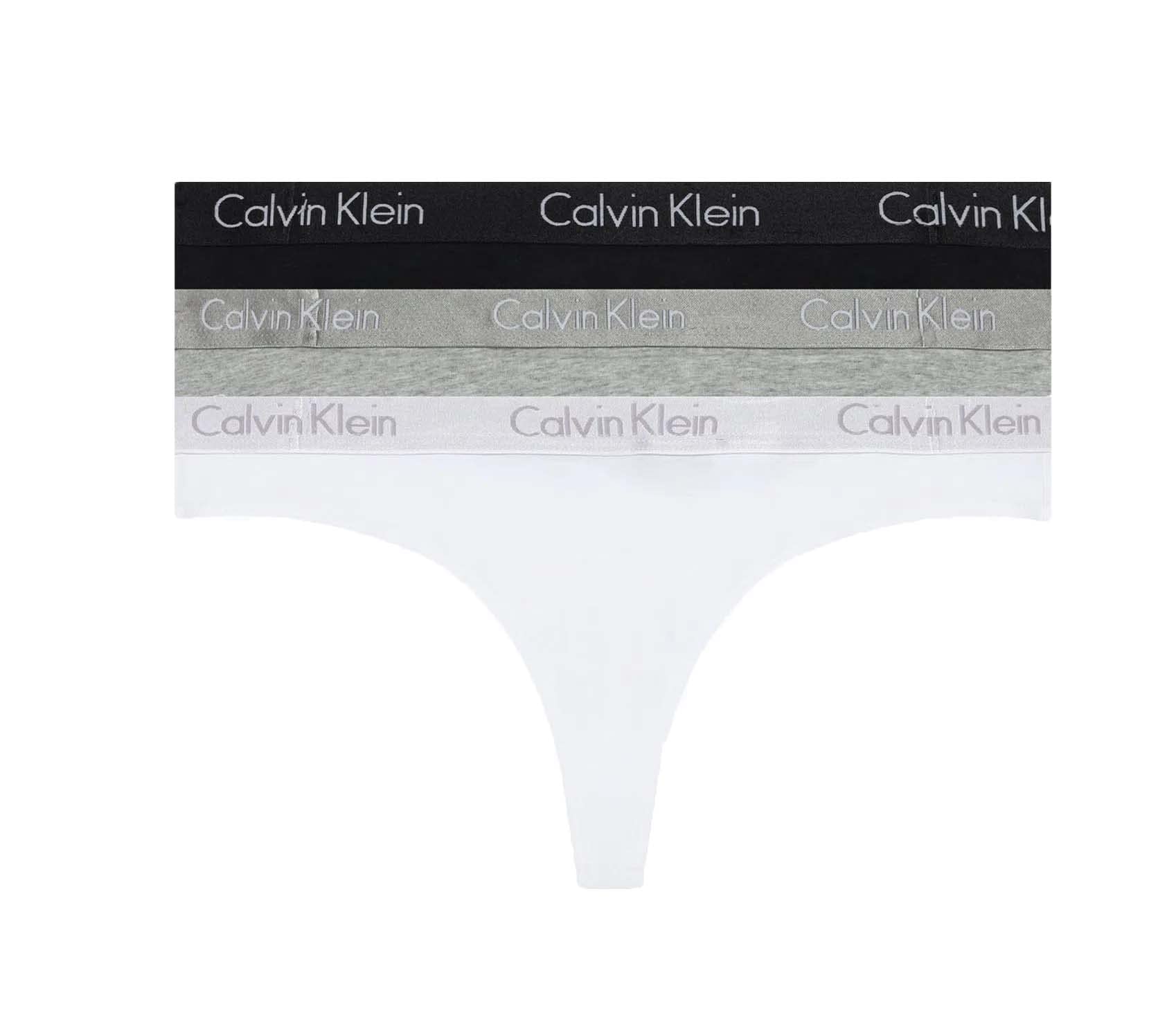 Calvin Klein Women s Motive Cotton Thong 3 Pack Grey QP2350-908 Black White Medium