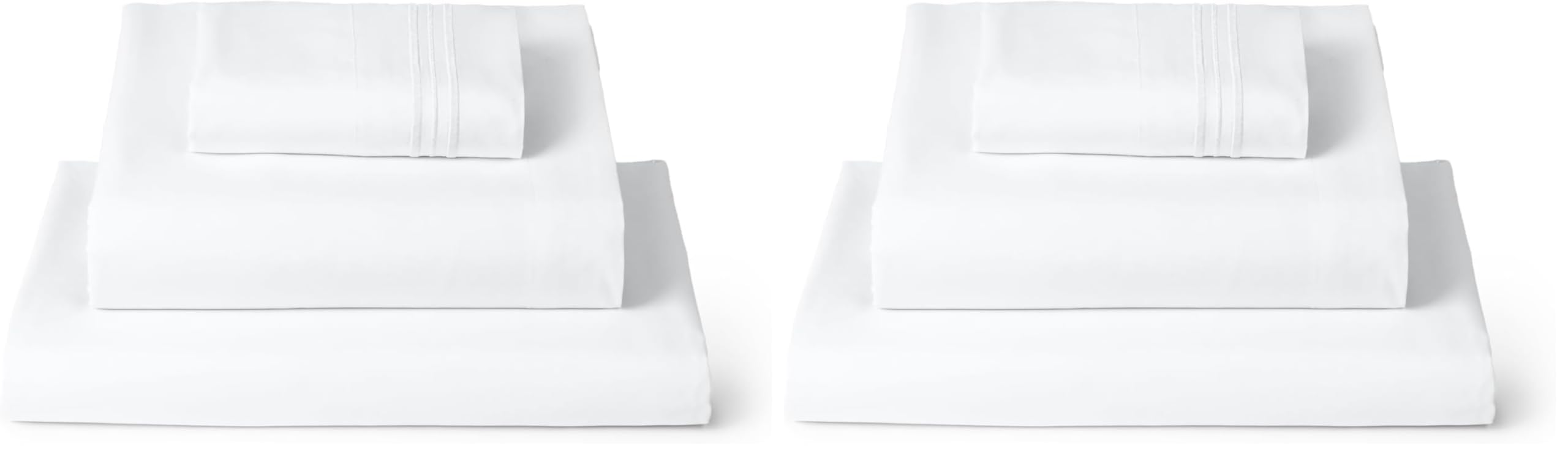 Mellanni Twin XL Sheets Set - 3 PC Iconic Collection Bedding - Hotel Luxury, Extra Soft, Cooling Bed Sheets - Wrinkle, Fade, Stain Resistant (Twin Extra Long, White) (Pack of 2)
