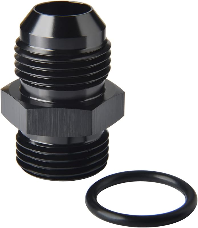 Adaptador de trilho de bomba de combustível 10AN macho para 10AN ORB Podavelle em alumínio preto – 1 unidade