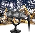Snowflake Christmas Light Projector Outdoor - 2024 Upgraded Dual Head Projection Design, IP65 Waterproof/Antifreezing LED Christmas Projector Light for Xmas Holiday Party Patio Garden Decoration