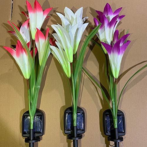 Liuqingwind 7O52WMG5UXRIWL4WMOWXJH8 Outdoor Solar Garden Stake Lights White/Multi-Color Changing Artificial Lily Solar Power Led Lamp Landscape Light thumb #3