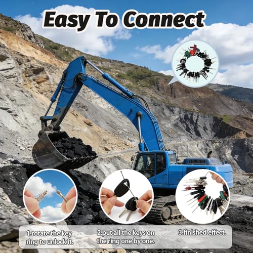 Baumaschinen Schlüssel Set 42 Stück Universal Bagger Schlüssel Set Zündschlüssel Set Ersatz Zündschlüssel Schlüssel Baumaschinen für Traktoren Kleinbagger Gabelstapler