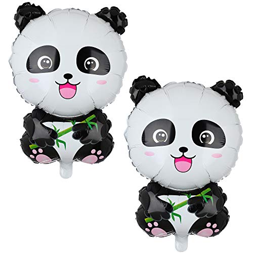 2 Pcs Panda Large Mylar Foil Balloons Jungle Safari Animals Theme Birthday Party Decorations Kids Gift Shower Decor Supplies #TOP8