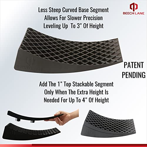 Beech Lane Stackable Camper RV Leveler, Patent Pending Stacking Feature, Fits All Dual Axle Campers Without Cutting, Reduces Steep Curve for Easier Fine Tuning (12" Length- 2 Pack with Carrying Bag) - Thumbnail 2
