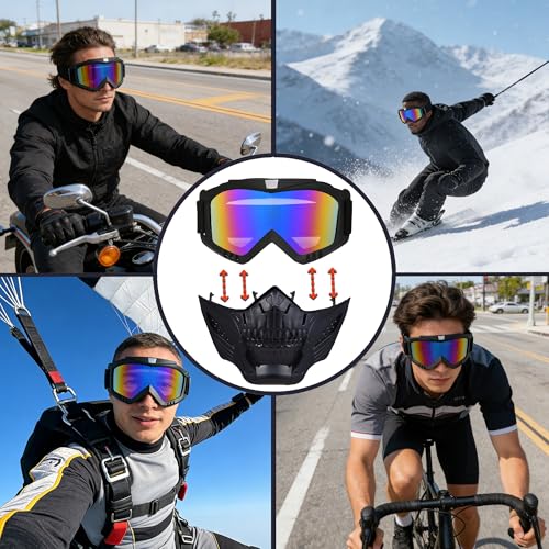 Image of Motorcycle Face Mask Full Face,Dirt Bike Goggles Motocross, ATV, Offroad, Riding Racing Goggles for Men Women
