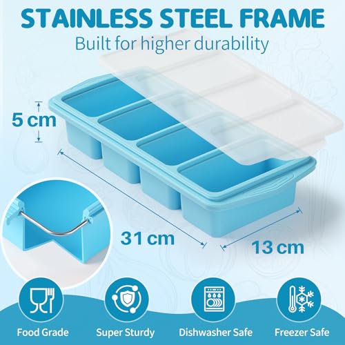 Cubetas de Silicona para Congelador con Tapa, Pack de 2 miniatura 5