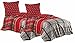 Leonado Vicenti 4teilige Bettwäsche 135x200 cm Baumwolle Renforce Bettbezug grau rot schwarz Kariert Wendebettwäsche