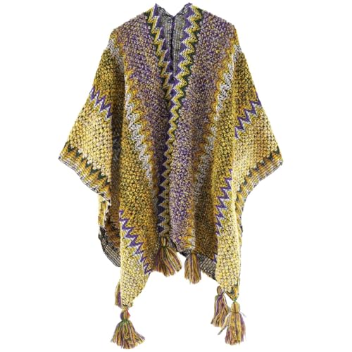 Écharpe poncho avec devant ouvert chaud et pull d'hiver drapé haut de gamme