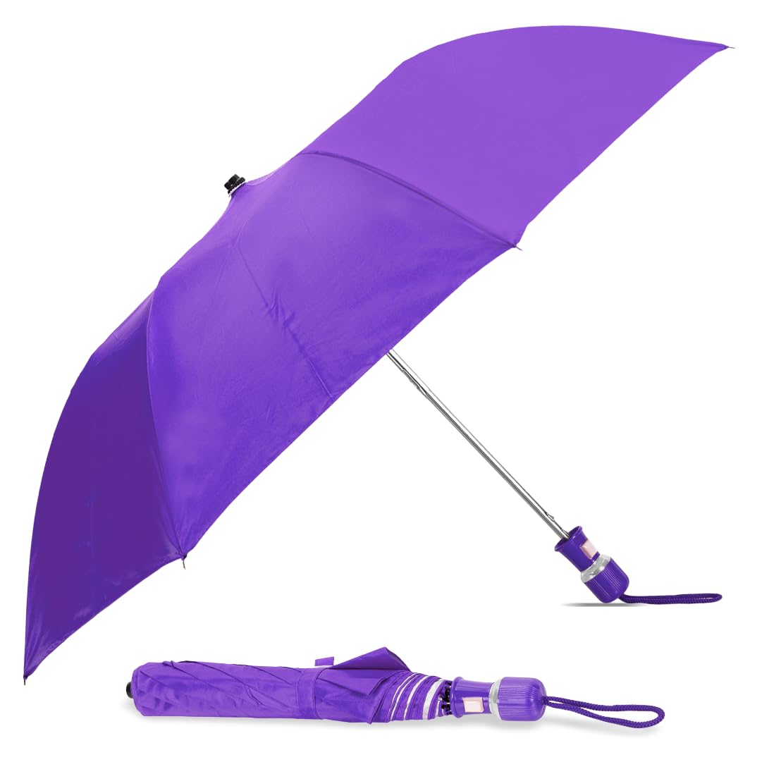 btag Round Handle 2 Fold Small size Voilet Portable Auto Open Umbrella for Men Women & Kids | UV Protection, Waterproof, Rain, Sunlight Protection | Pack of 1 | Violet-picture-2