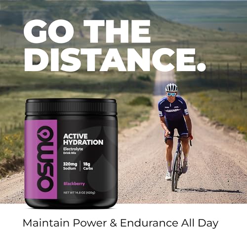 Image of Osmo Active Hydration Electrolyte Powder (20 Servings) - Includes Sodium, Magnesium, Potassium, Carbs & Vitamins, Cane Sugar - All Natural, 3X Faster Hydration, Boosts Power & Endurance, Black Berry
