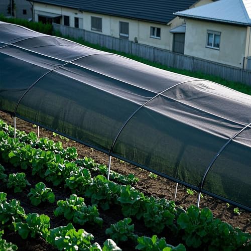 Image of winemana Black Shade Cloth 50%, 8x10 FT Mesh Tarp - Garden Shade for Greenhouse, Patio, Vegetables, Plants Cover and Chicken Coops, Sun Shade Net for Outdoor Protection with Reinforced Grommets