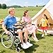 TYYIHUA Foldable Wheelchair Tray Table with Cup Holders for Adults, Seniors, Removable Wheelchair Lap Desk for Eating Reading Resting, Nursing Patient, Fits Seat Width 16