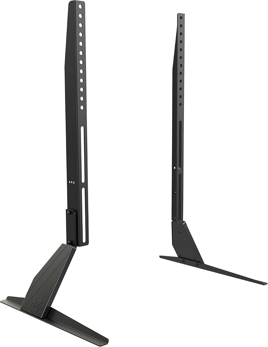 RICOO Soporte para Unidad de TV FS512 Soporte para Monitor en Rack Universal LED Curvo QLED QE OLED Estante de Pedestal para Televisión Mesa Marco de Zócalo Elevador de Pantalla / 30"-65" Pulgada/VESA 800x400 / Negro