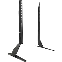 RICOO TV Unit Stand FS512 Rack Monitor Mount Universal LED Curved QLED QE OLED Television Pedestal Shelf Table Screen Heightening Plinth Frame / 30"-65" Inch/VESA 800x400 / Black