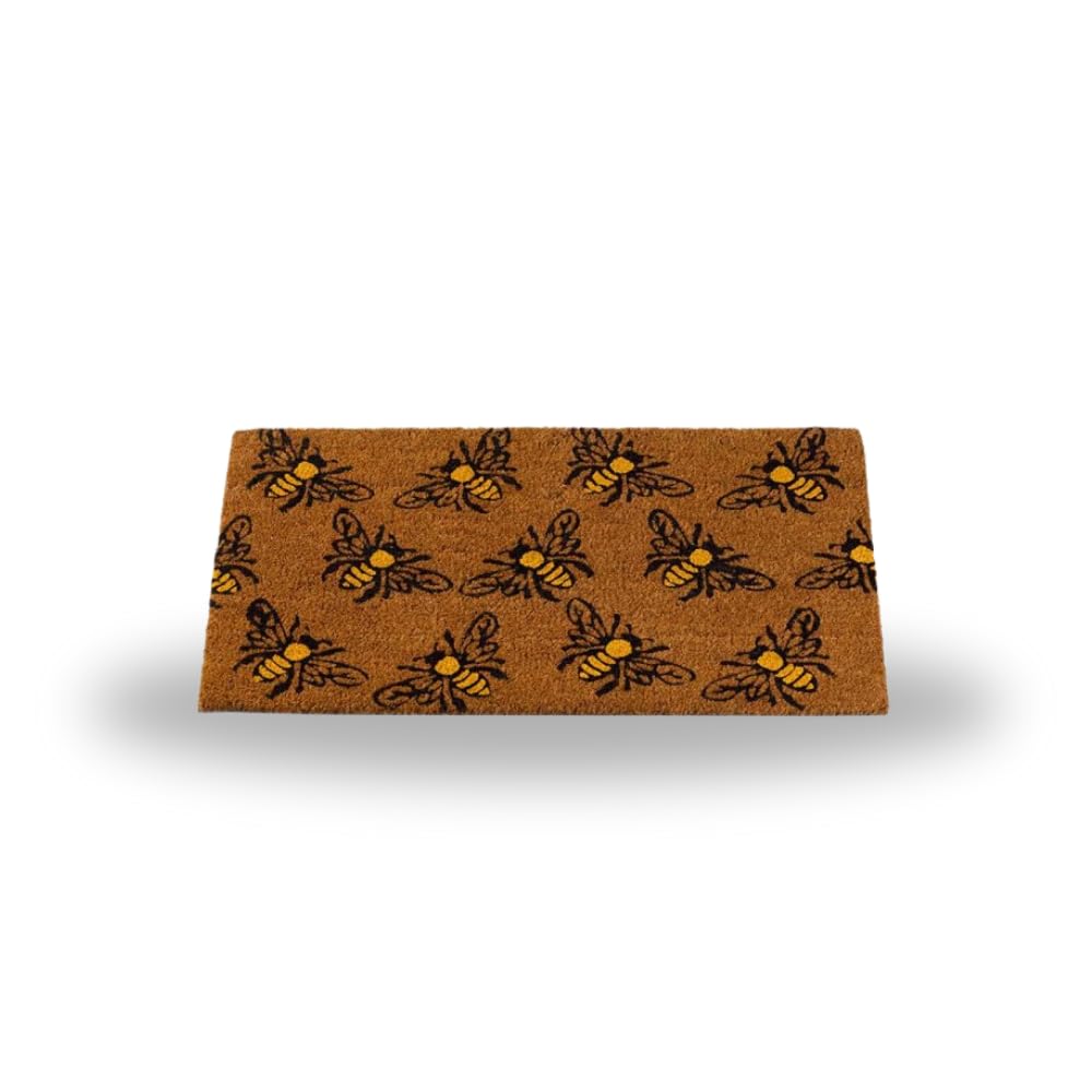 Garden Mile Bee Coir Door Mats | Durable Indoor and Outdoor Mats | Natural Coir Weather Resistant Eco-friendly Entrance Mats (Bumblebees)