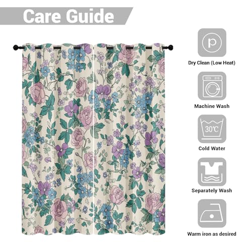 Rideaux de Chambre Fleurs Rose Rustique pour une Ambiance Cosy - 8
