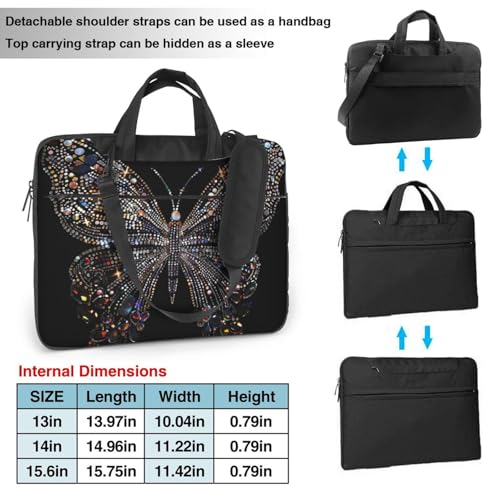 Bolso Tote para Laptop con Estampado de Mariposa 14 pulgadas miniatura 3