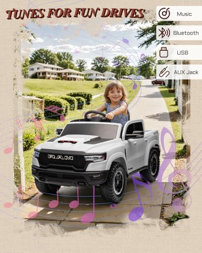image for First Ride On Licensed Ram 1500 RHO 12V Kids Ride on Truck, Toddler Ri