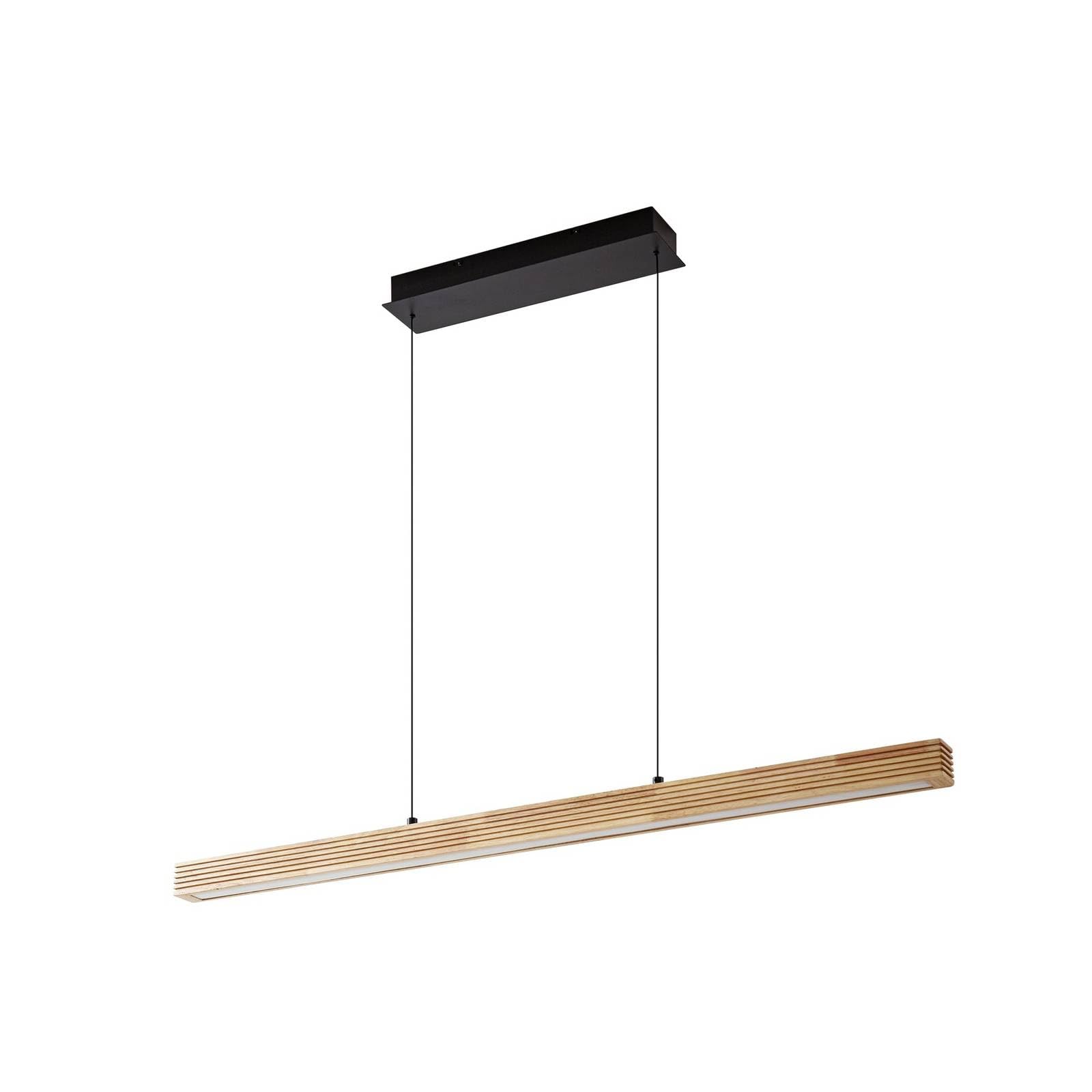 Lucande LED Pendelleuchte Emara dimmbar (Design, Modern) aus Holz (1 flammig) - Hängeleuchte Esstischlampe Hängelampe Wohnzimmerleuchte