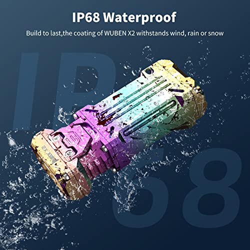 Wuben X2 2,500 High Lumens Outdoor Pocket Flashlight, 175° Floodlighting Mini Rechargeable Flashlight For Edc, Camping, Night Walk, Emergency With 6 Light Modes(Ink Jet) #TOP7