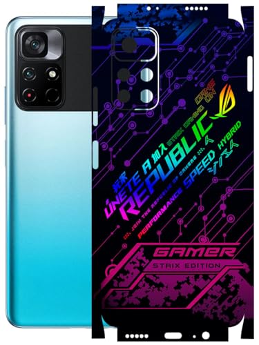 Image of AtOdds - Full Body Back Screen Guard Protector Film - Lamination Wrap Skin Sticker Compatible with Poco M4 PRO (5G) | Scratchproof Matte Finish (Gamer)