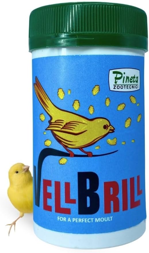 Pineta VellBrill 40g Vitamins for Birds Molting – Complete Feather Regrowth Support with Immune Boost and Calcium for Chickens, Promotes Beautiful Plumage, Easy to Mix