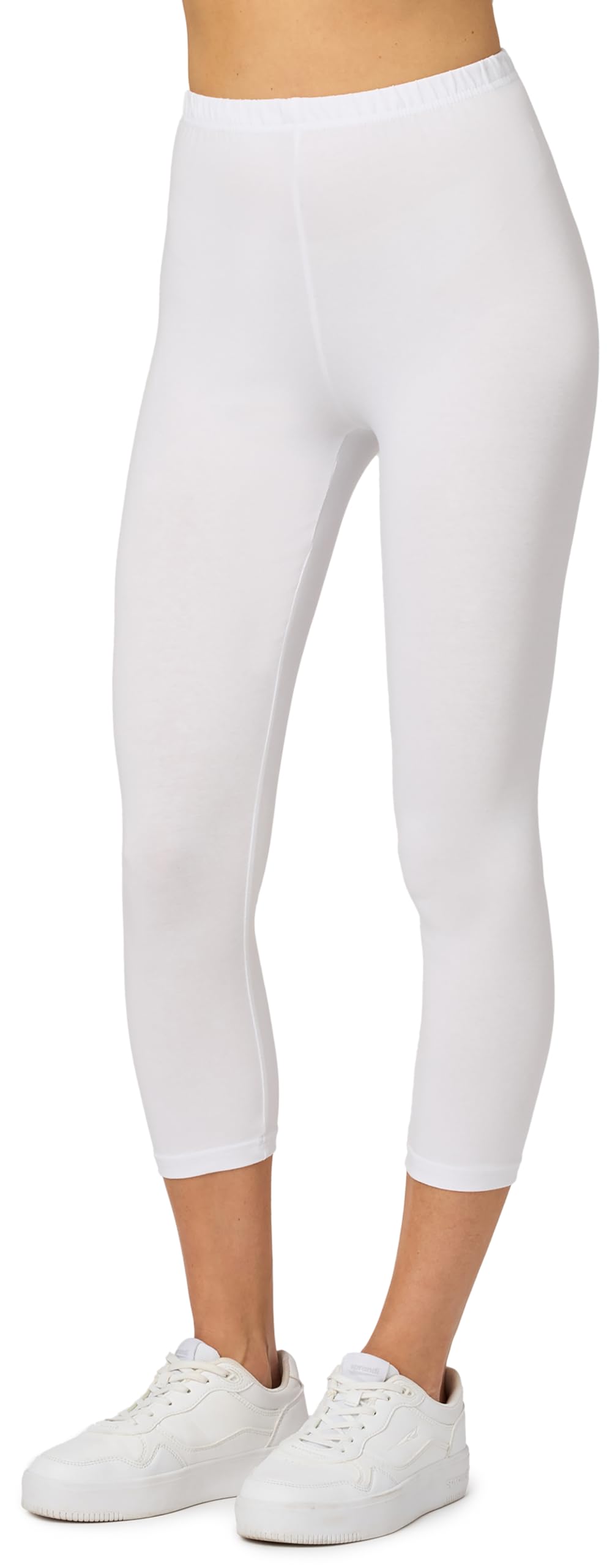 Merry Style Leggings Donna 3/4 Pantaloni Capri Morbidi e Confortevoli Leggins Donna in Cotone Traspirante Elastici e Delicati sulla Pelle Sensibile MS10-199