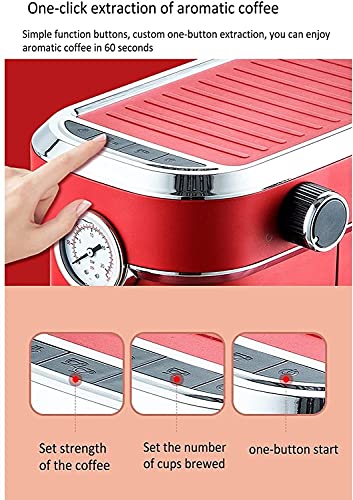 Máquina de café espresso semiautomática, máquina de café espresso y cuppuccino, con espumador de leche, molinillo de… - Imagen 7