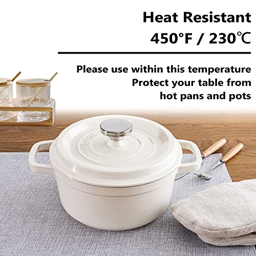 Home Brilliant Cloth Placemats Set Of 4 Heat Resistant Washable Placemats For Parties Buffet Dinner Coasters Trivet, 13 X 19 Inches, Light Grey #TOP4