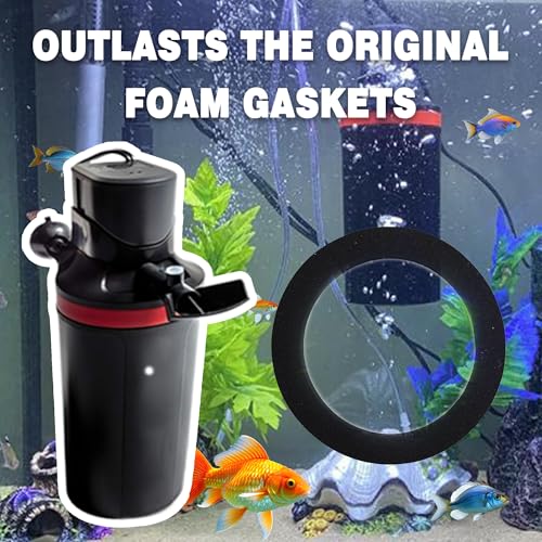 Image of xcivi 4PCS Foam Gaskets for Marineland Magnum ML90770 Canister Filter | 1.5in center bore, 2in OD 1 /8in thick, fresh & salt water safe, tool-free install, durable than stock seal