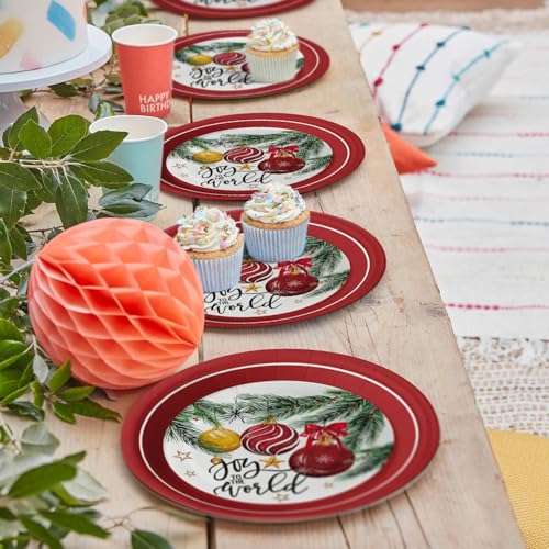 Horaldaily CHRISTMAS-PAPERPLATE 40Pcs Christmas Paper Plates, Christmas Trees Ball Ornaments Plates thumb #4