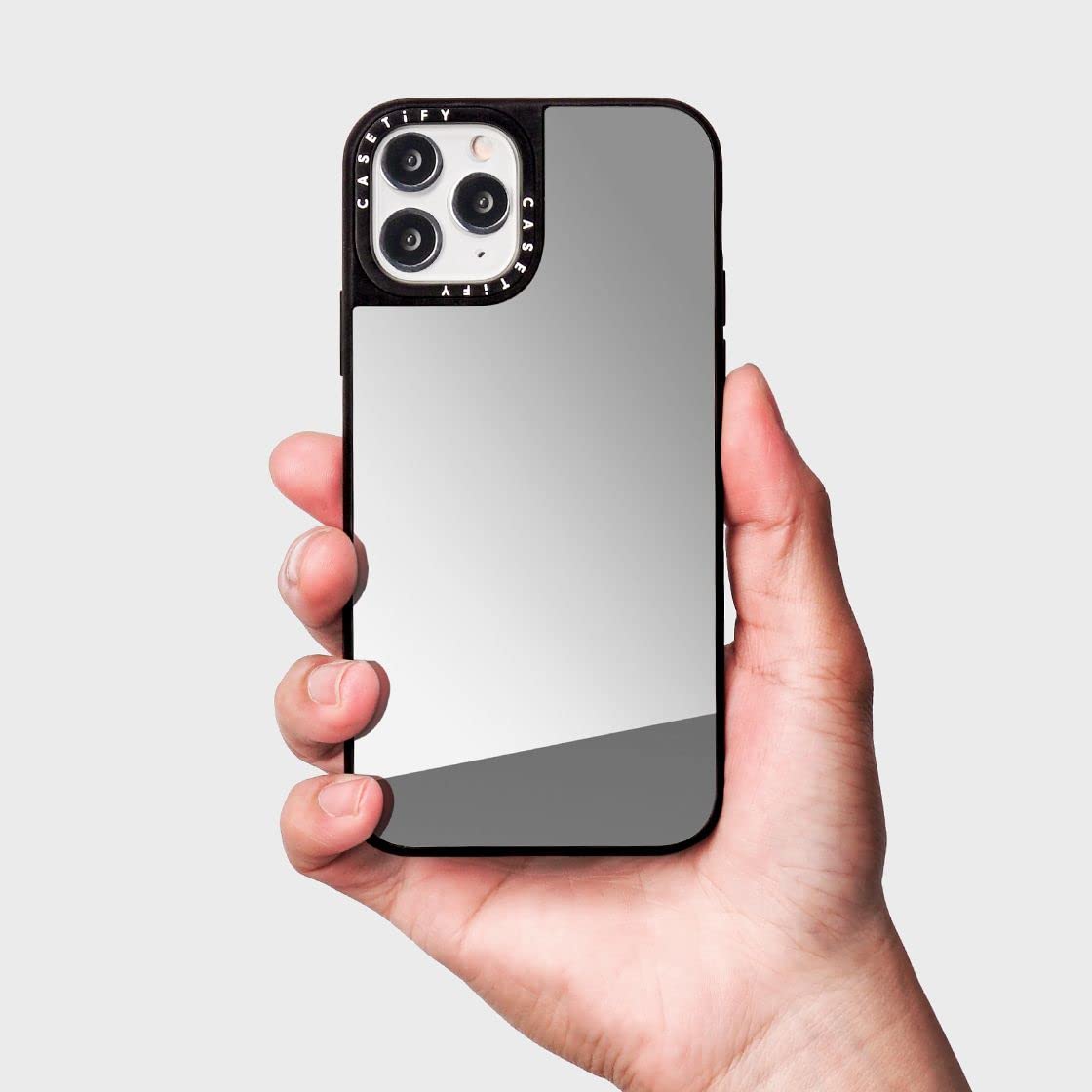 Amazon.co.jp: CASETiFY ミラーケース iPhone SE - シルバー