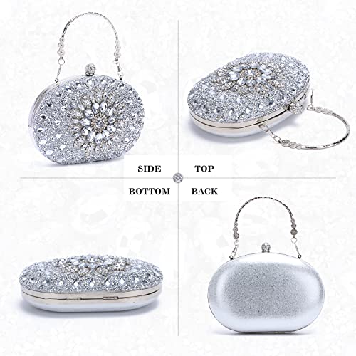 Bolso de mano con brillo y diamantes para mujer miniatura 4
