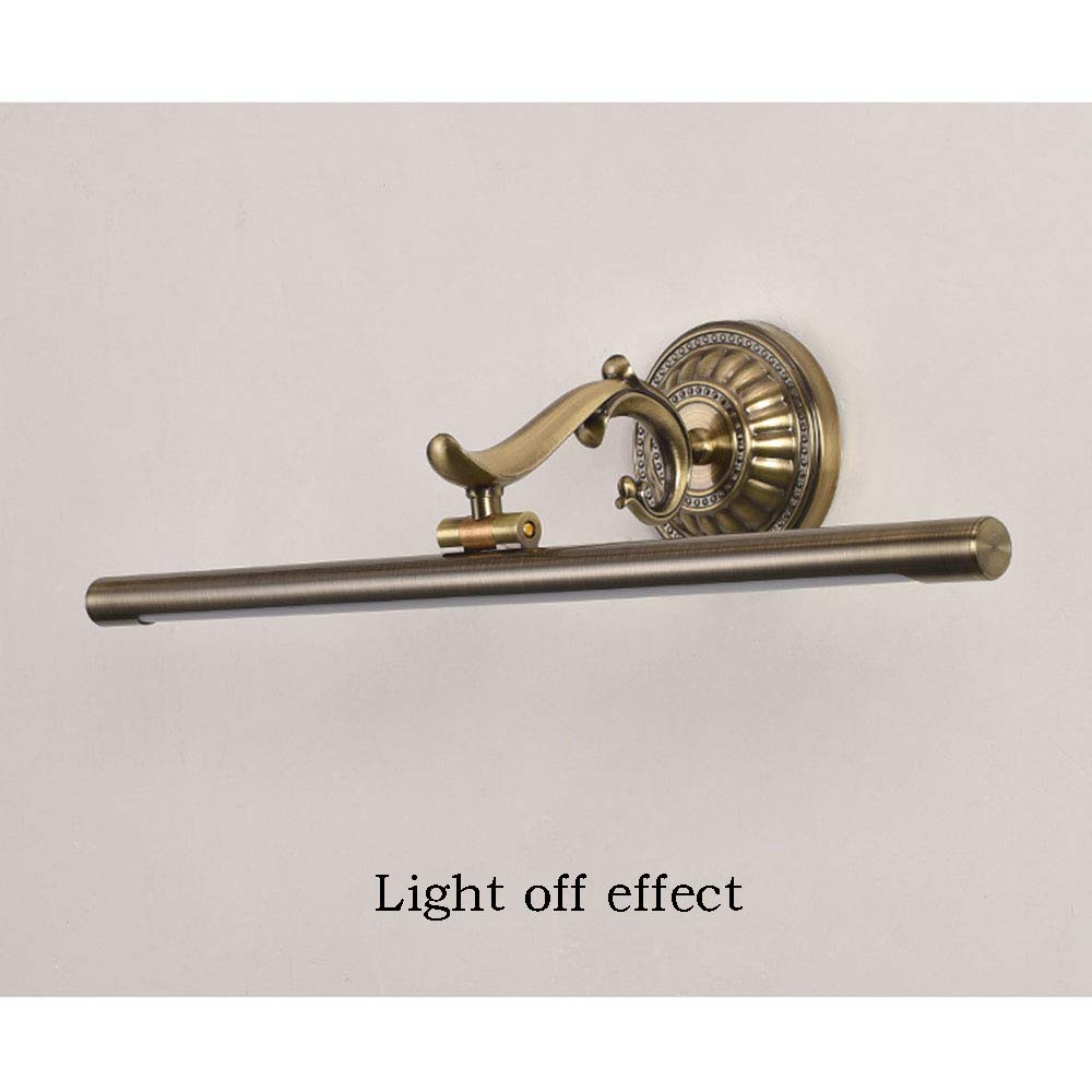 Vintage Spiegellampe Badezimmer Grüne Bronze Spiegelleuchte Bad Retro Badlampe 4000K Schminklicht 240 ° Drehbar LED Wandlampe Make-Up Light für Badzimmer Schminktisch Wandbeleuchtung L41cm