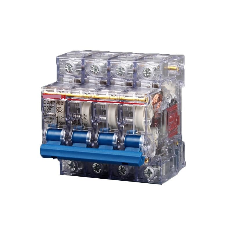 Transparency Circuit Protector DZ47 25A 32A 40A 50A 63A C45 MCB Household Mini Breaker 1p 2p 3p 4p 1Pcs(2,63A)