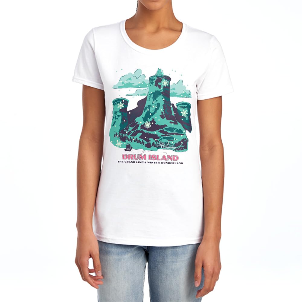 Netflix - Women's - T-Shirt - Drum Island Winter Wonderland Poster - XL - White