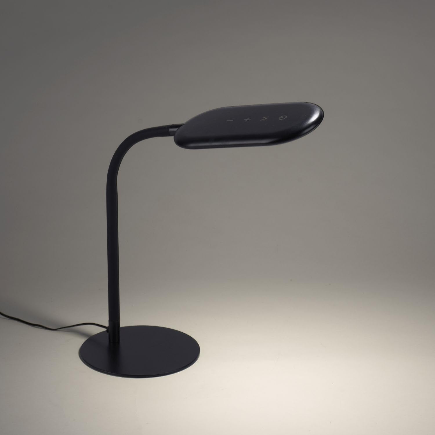 Licht-Erlebnisse LED Tischlampe Metall Schwarz Büro Schreibtisch H:59 cm 3000-6000 K 1180 lm 7 W Touch Dimmer Farbtemperaturwechsel flexible Tischleuchte Modern HESWIN